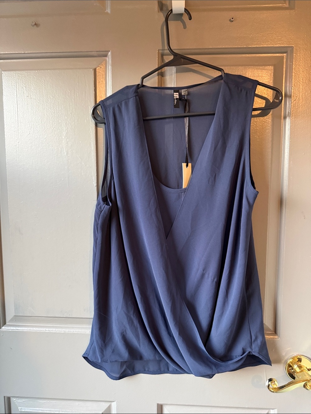 Kut from the Kloth Navy Surplice Sleeveless Blouse